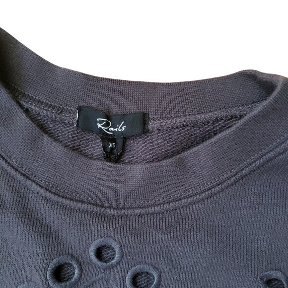 Rails Alice Eyelet Embroidery Sweatshirt Women's Size XS Alternative Cottage - Picture 5 of 6